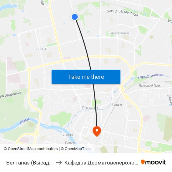 Белтапаз (Высадка) to Кафедра Дерматовенерологии map