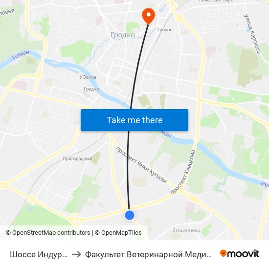 Шоссе Индурское to Факультет Ветеринарной Медицины Ггау map