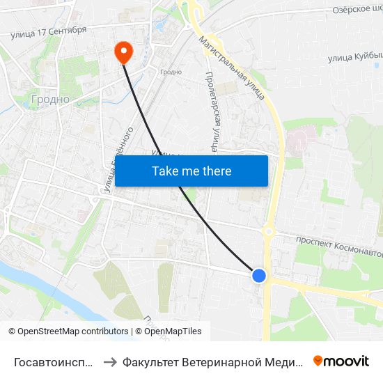 Госавтоинспекция to Факультет Ветеринарной Медицины Ггау map