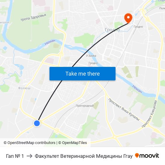 Гап № 1 to Факультет Ветеринарной Медицины Ггау map