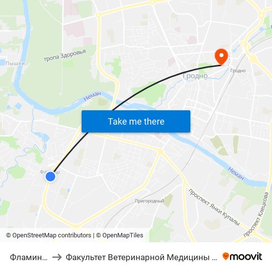 Фламинго to Факультет Ветеринарной Медицины Ггау map