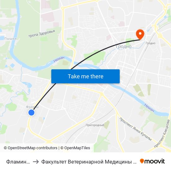 Фламинго to Факультет Ветеринарной Медицины Ггау map