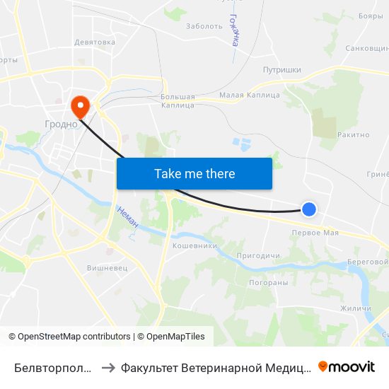 Белвторполимер to Факультет Ветеринарной Медицины Ггау map