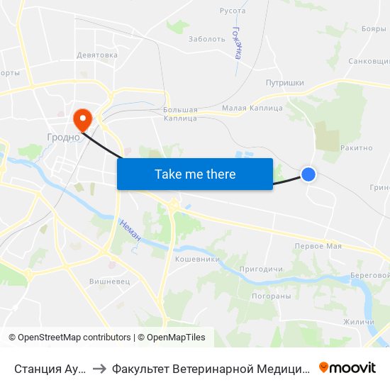 Станция Аульс to Факультет Ветеринарной Медицины Ггау map