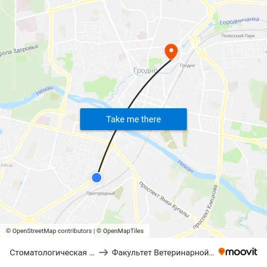 Стоматологическая Поликлиника to Факультет Ветеринарной Медицины Ггау map