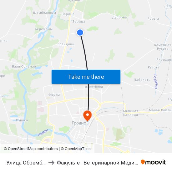 Улица Обрембского to Факультет Ветеринарной Медицины Ггау map