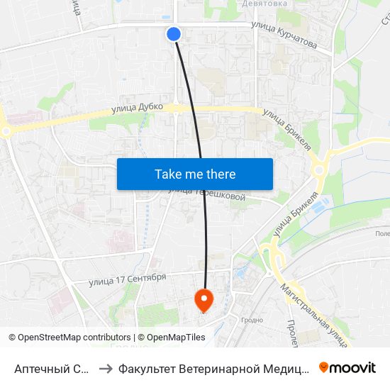 Аптечный Склад to Факультет Ветеринарной Медицины Ггау map