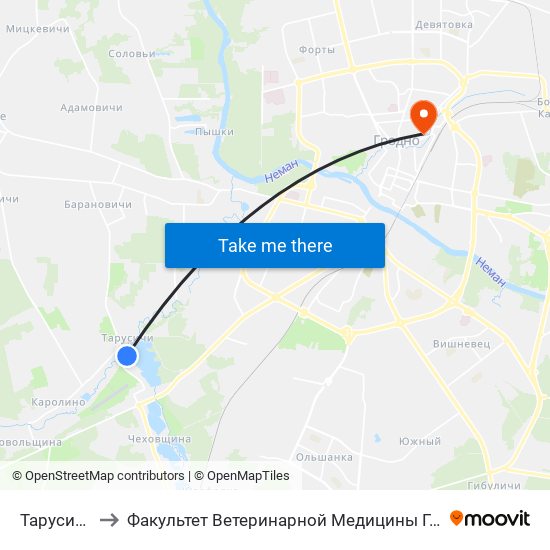 Тарусичи to Факультет Ветеринарной Медицины Ггау map