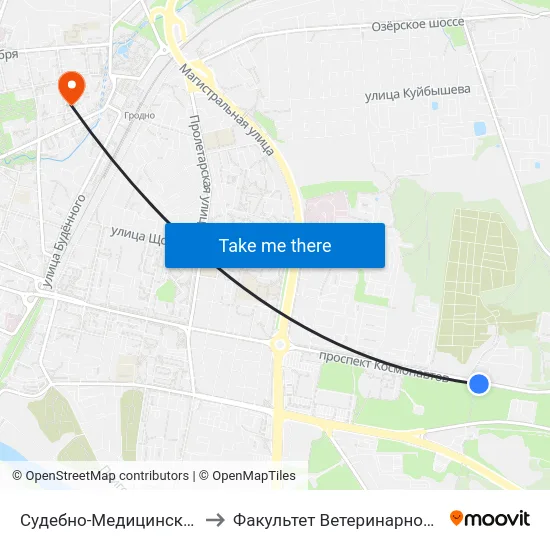 Судебно-Медицинская Экспертиза to Факультет Ветеринарной Медицины Ггау map