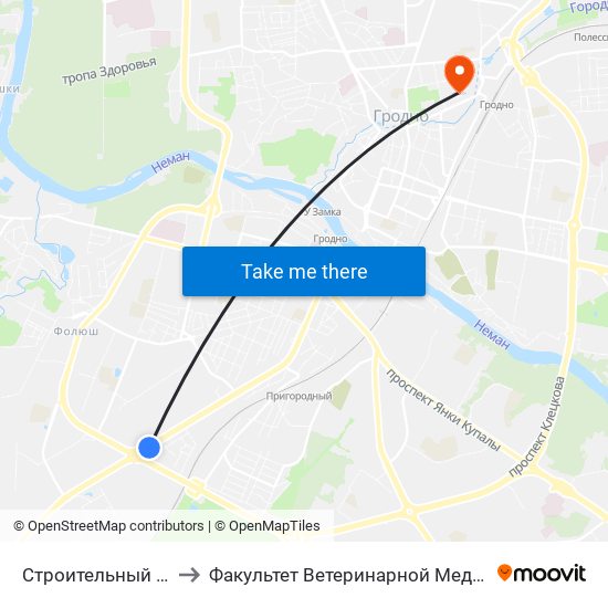 Строительный Лицей to Факультет Ветеринарной Медицины Ггау map