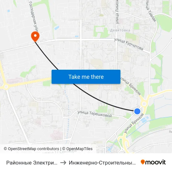 Районные Электрические Сети to Инженерно-Строительный Факультет Гргу map