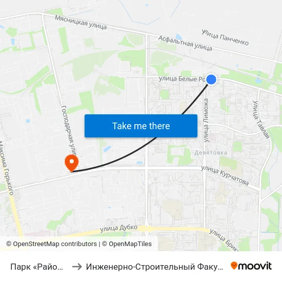 Парк «Районная» to Инженерно-Строительный Факультет Гргу map