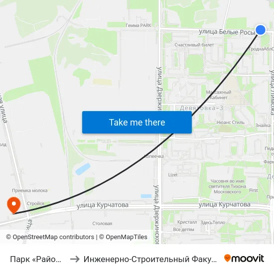Парк «Районная» to Инженерно-Строительный Факультет Гргу map