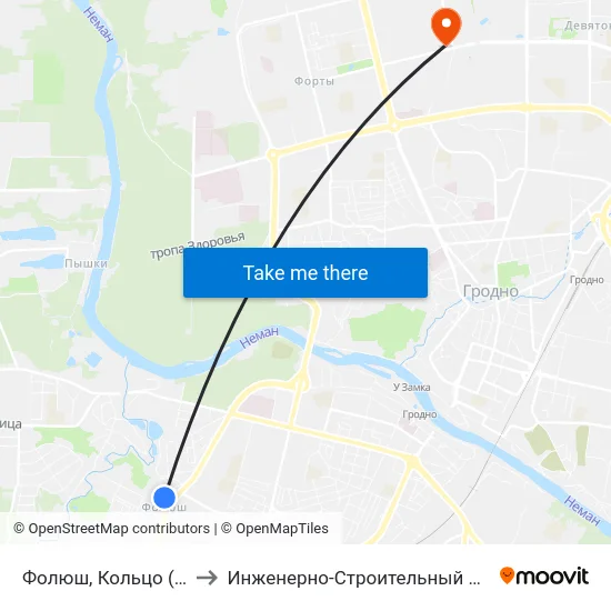 Фолюш, Кольцо (Посадка) to Инженерно-Строительный Факультет Гргу map