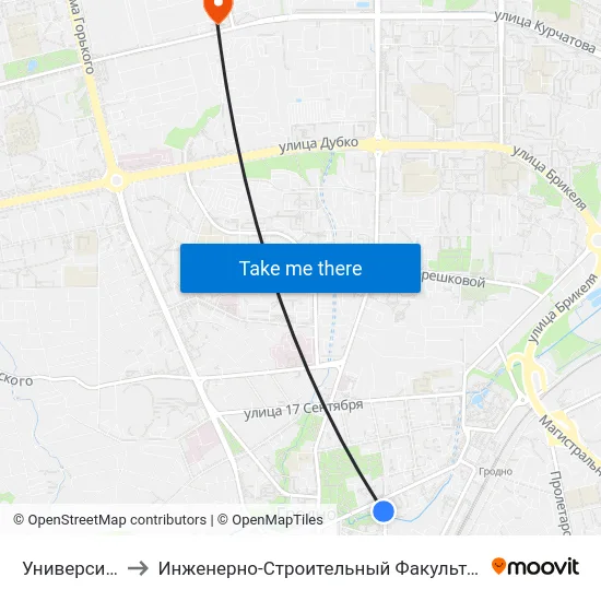 Университет to Инженерно-Строительный Факультет Гргу map