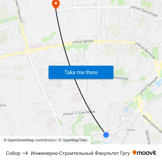 Собор to Инженерно-Строительный Факультет Гргу map