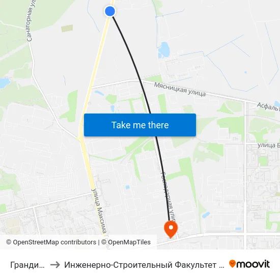 Грандичи to Инженерно-Строительный Факультет Гргу map