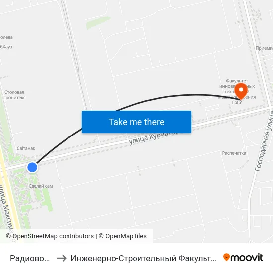 Радиоволна to Инженерно-Строительный Факультет Гргу map
