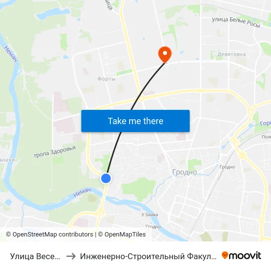 Улица Весенняя to Инженерно-Строительный Факультет Гргу map