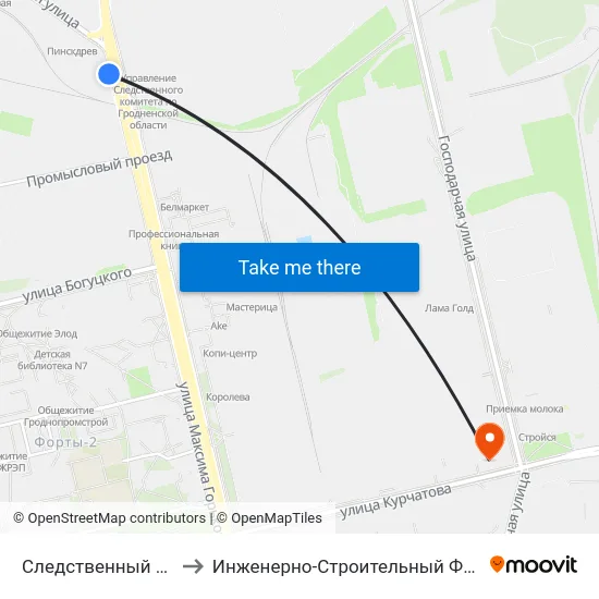Следственный Комитет to Инженерно-Строительный Факультет Гргу map