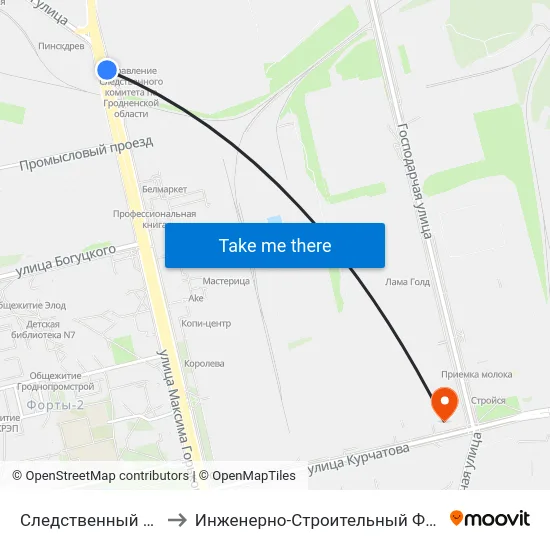 Следственный Комитет to Инженерно-Строительный Факультет Гргу map