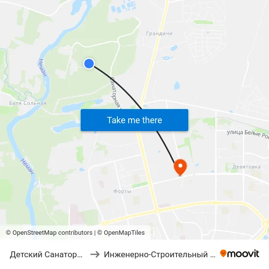 Детский Санаторий «Неман» to Инженерно-Строительный Факультет Гргу map