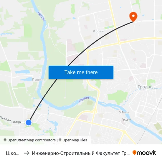 Школа to Инженерно-Строительный Факультет Гргу map