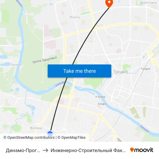 Динамо-Программ to Инженерно-Строительный Факультет Гргу map