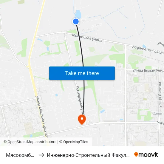 Мясокомбинат to Инженерно-Строительный Факультет Гргу map