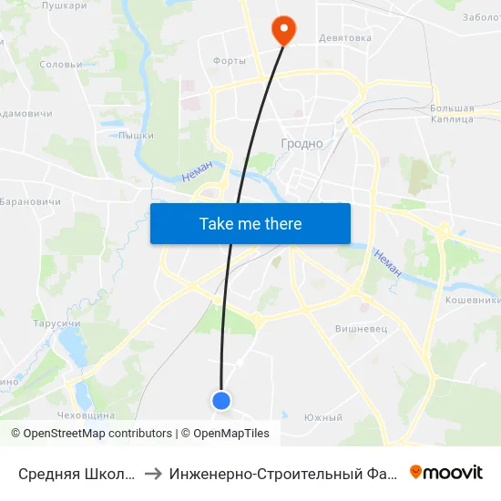 Средняя Школа № 39 to Инженерно-Строительный Факультет Гргу map