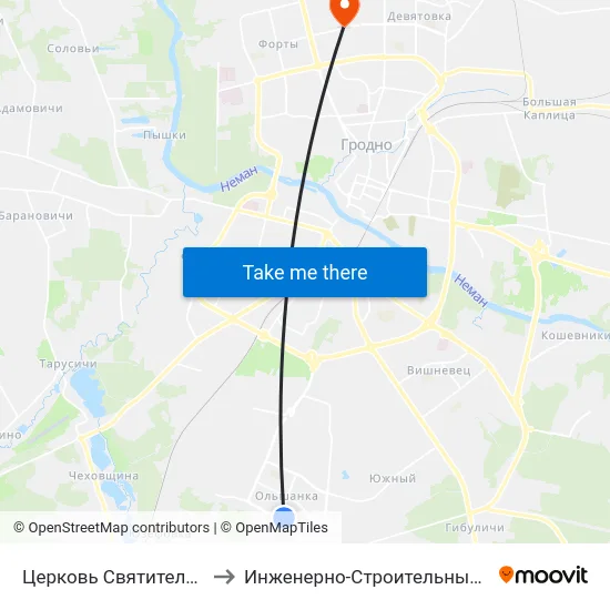 Церковь Святителя Спиридона to Инженерно-Строительный Факультет Гргу map