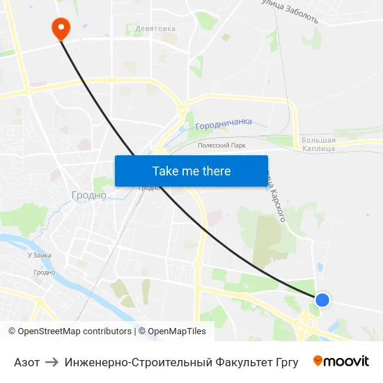 Азот to Инженерно-Строительный Факультет Гргу map