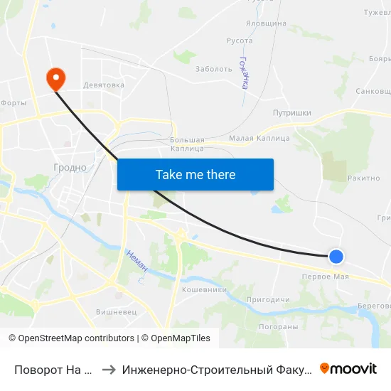 Поворот На Аульс to Инженерно-Строительный Факультет Гргу map
