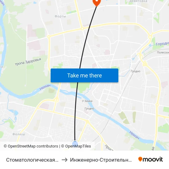 Стоматологическая Поликлиника to Инженерно-Строительный Факультет Гргу map