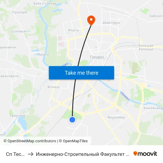 Сп Теста to Инженерно-Строительный Факультет Гргу map