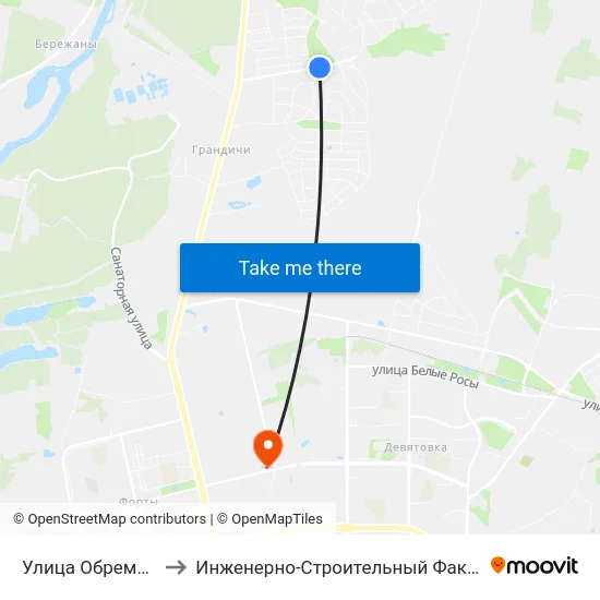 Улица Обрембского to Инженерно-Строительный Факультет Гргу map