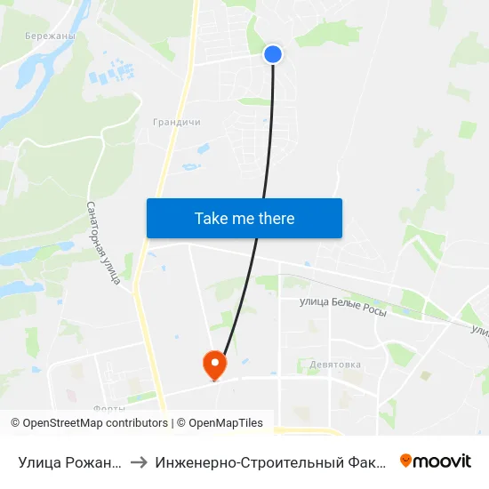 Улица Рожанского to Инженерно-Строительный Факультет Гргу map