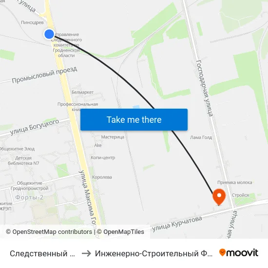 Следственный Комитет to Инженерно-Строительный Факультет Гргу map