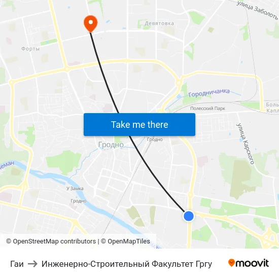 Гаи to Инженерно-Строительный Факультет Гргу map