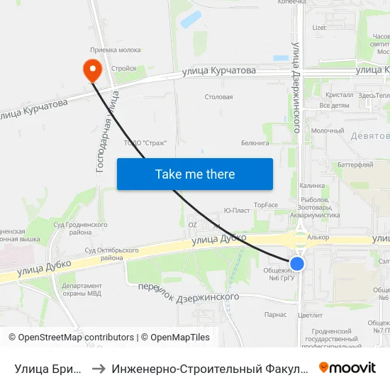 Улица Брикеля to Инженерно-Строительный Факультет Гргу map