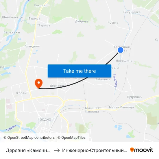 Деревня «Каменная Руссота» to Инженерно-Строительный Факультет Гргу map