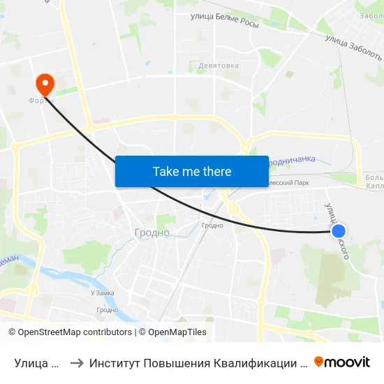 Улица Карского to Институт Повышения Квалификации И Переподготовки Кадров Гргу map