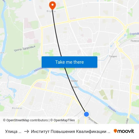 Улица Победы to Институт Повышения Квалификации И Переподготовки Кадров Гргу map