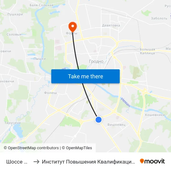 Шоссе Индурское to Институт Повышения Квалификации И Переподготовки Кадров Гргу map