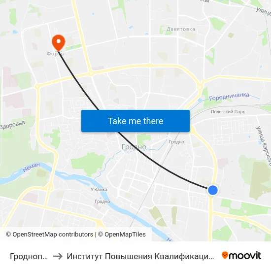 Гроднопромстрой to Институт Повышения Квалификации И Переподготовки Кадров Гргу map