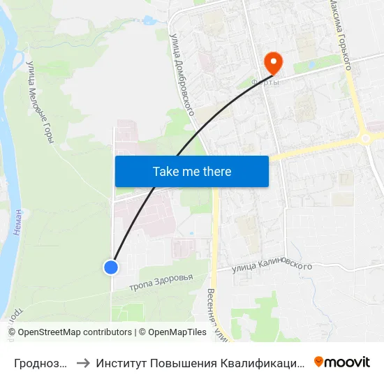 Гроднозеленстрой to Институт Повышения Квалификации И Переподготовки Кадров Гргу map