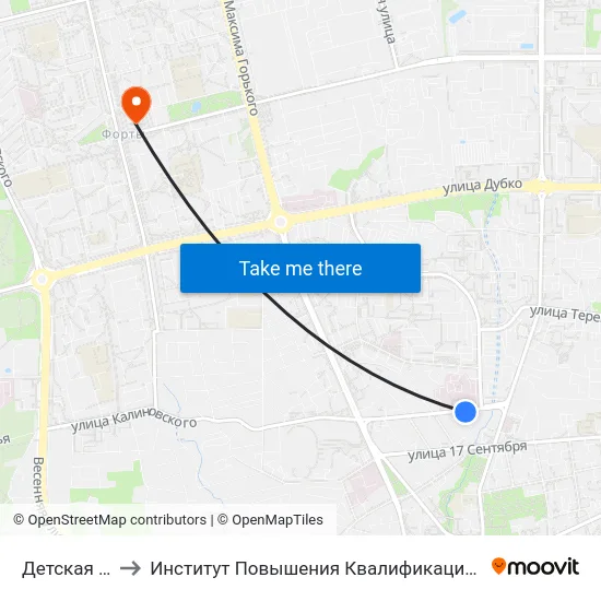 Детская Больница to Институт Повышения Квалификации И Переподготовки Кадров Гргу map