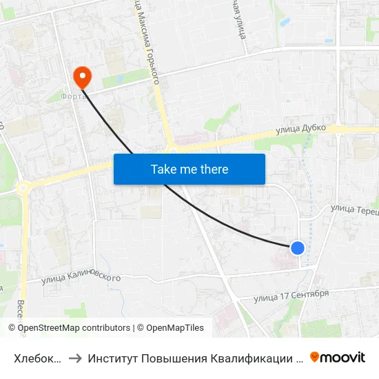 Хлебокомбинат to Институт Повышения Квалификации И Переподготовки Кадров Гргу map