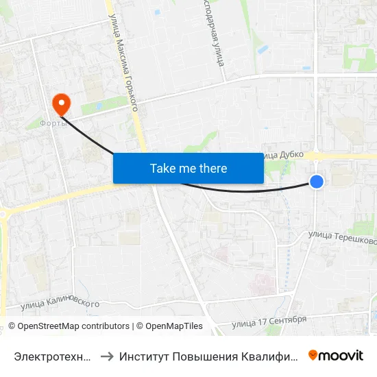 Электротехнический Колледж to Институт Повышения Квалификации И Переподготовки Кадров Гргу map