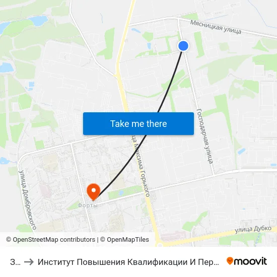 Зов to Институт Повышения Квалификации И Переподготовки Кадров Гргу map